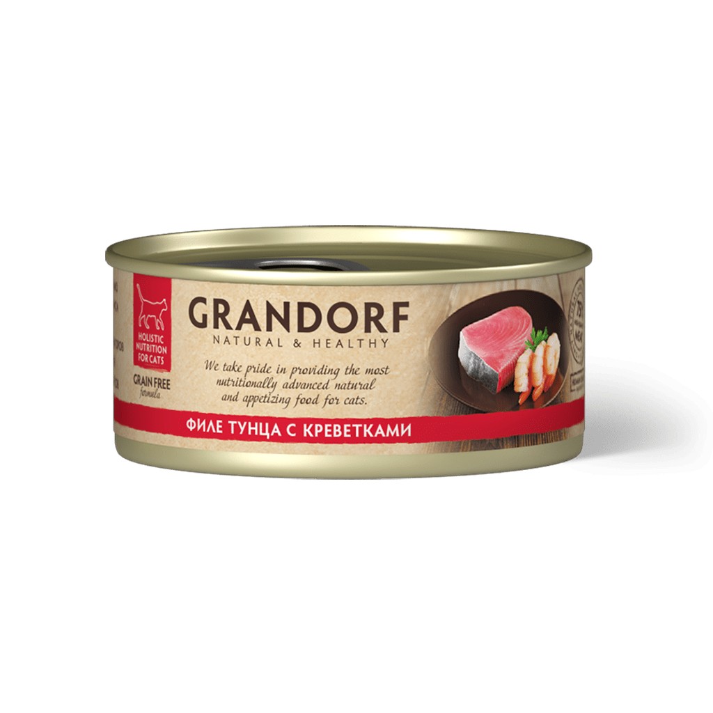 Grandorf «Филе тунца с креветками в собственном соку» (70 грамм)