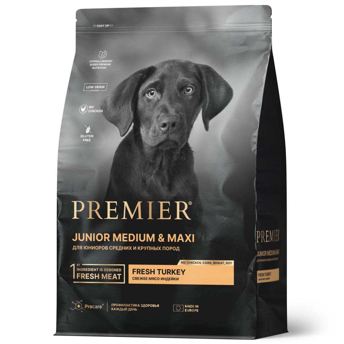 Premier Junior Medium & Maxi Fresh Turkey (свежее мясо индейки)