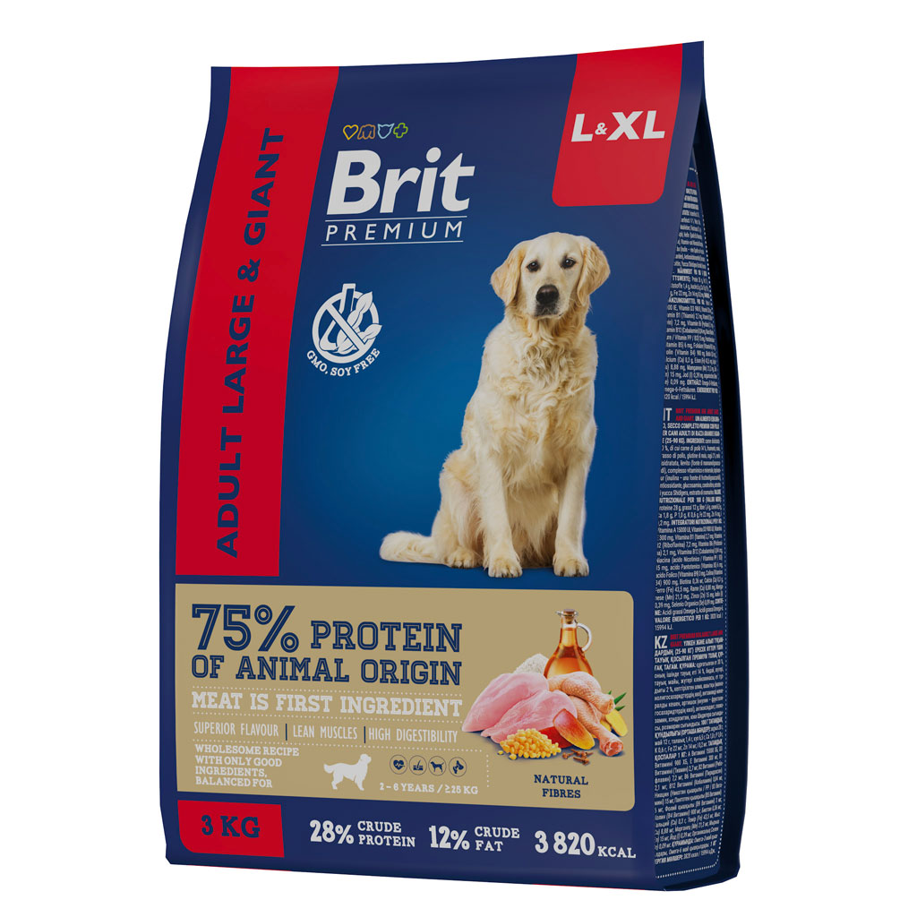 Brit Premium Dog Adult Large and Giant с курицей для взрослых собак крупных и гигантских пород