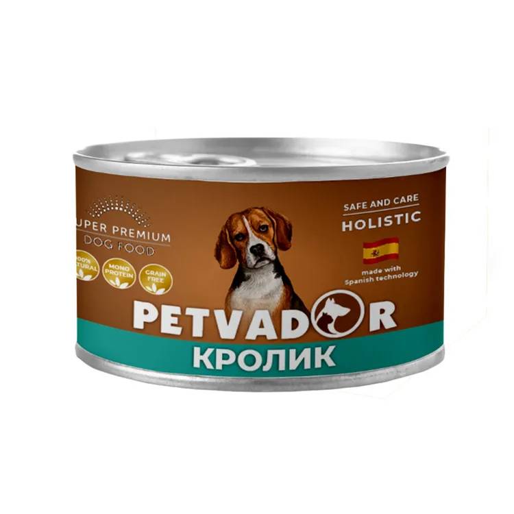 Влажный корм для собак Petvador (кролик с тыквой и льняным маслом)