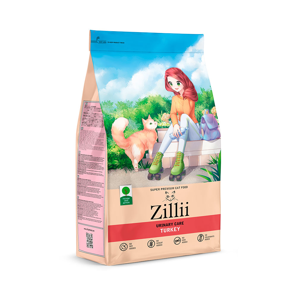 Zillii Urinary Care для профилактики заболеваний мочевыводящих путей у кошек (индейка)