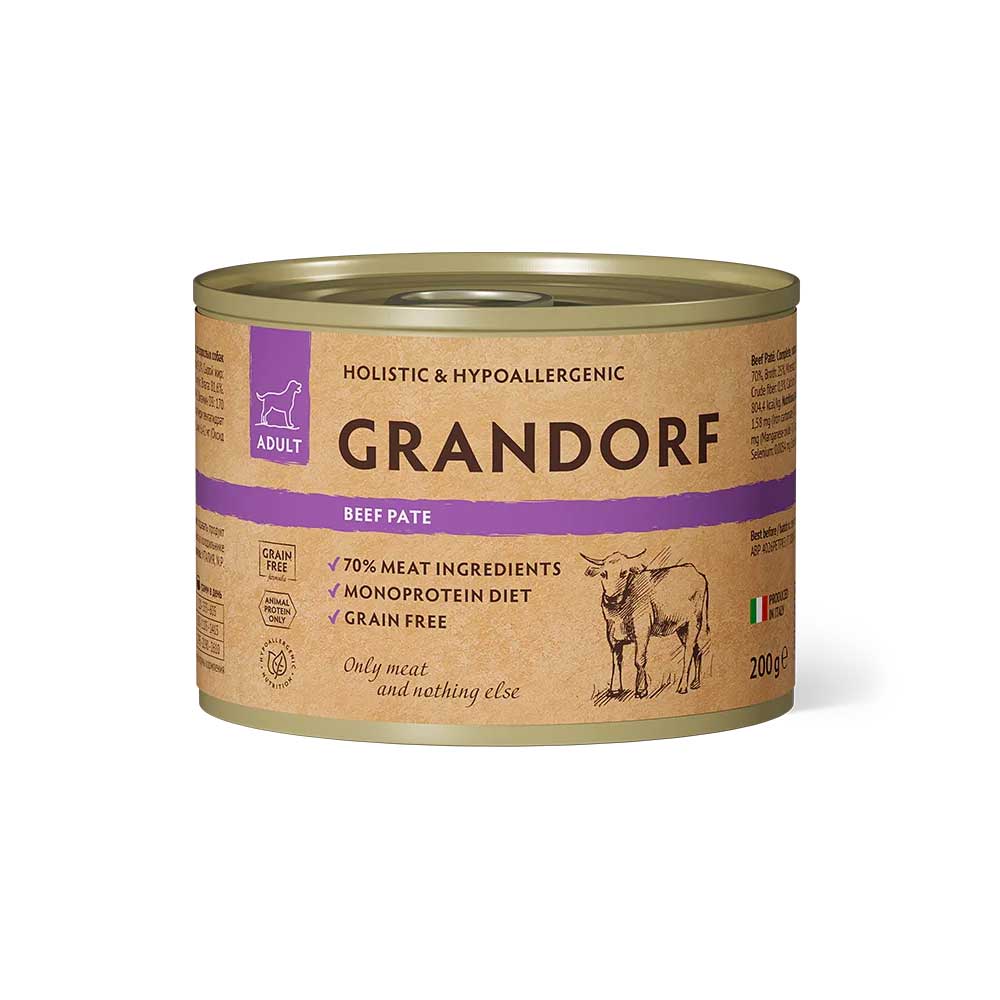 Влажный корм для собак Grandorf «Говядина»