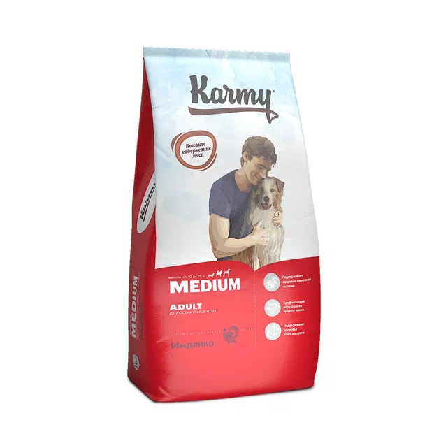 Karmy Medium Adult для собак средних пород (индейка с рисом)