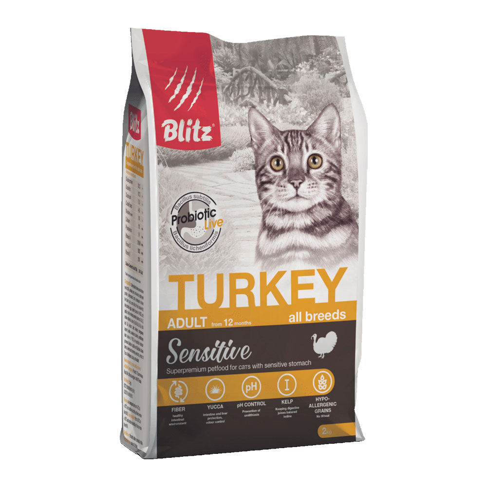 Blitz Sensitive Turkey для взрослых кошек