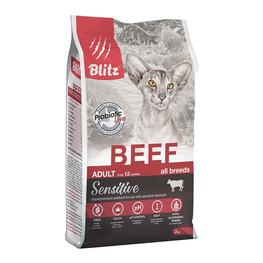 Blitz Sensitive Beef для взрослых кошек