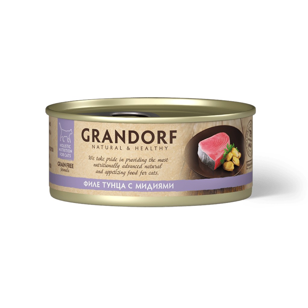 Grandorf «Филе тунца с мидиями в собственном соку» (70 грамм)
