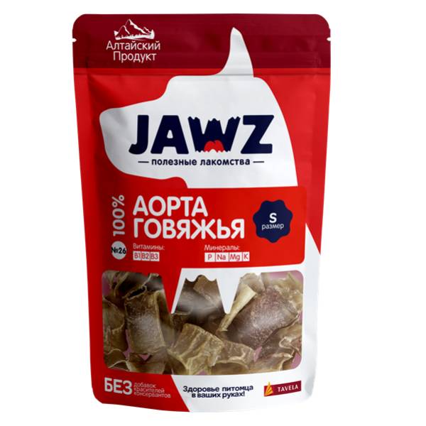 Лакомство для собак «JAWZ» Аорта говяжья (размер S)