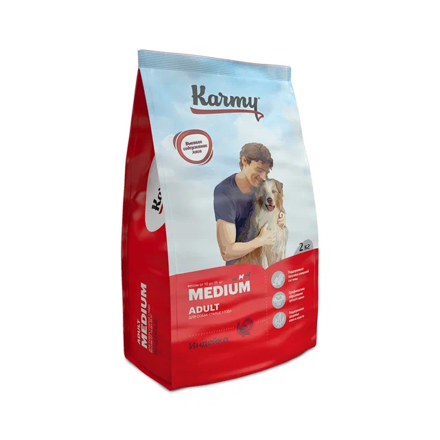 Karmy Medium Adult для собак средних пород (индейка с рисом)