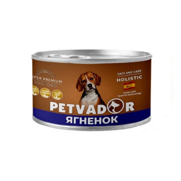 Влажный корм для собак Petvador (ягненок с бататом и льняным маслом)