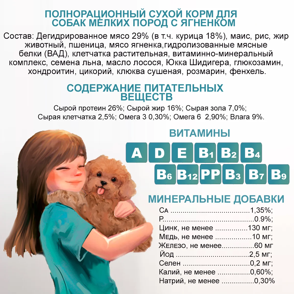 Edel Mini для взрослых собак мелких пород с ягненком