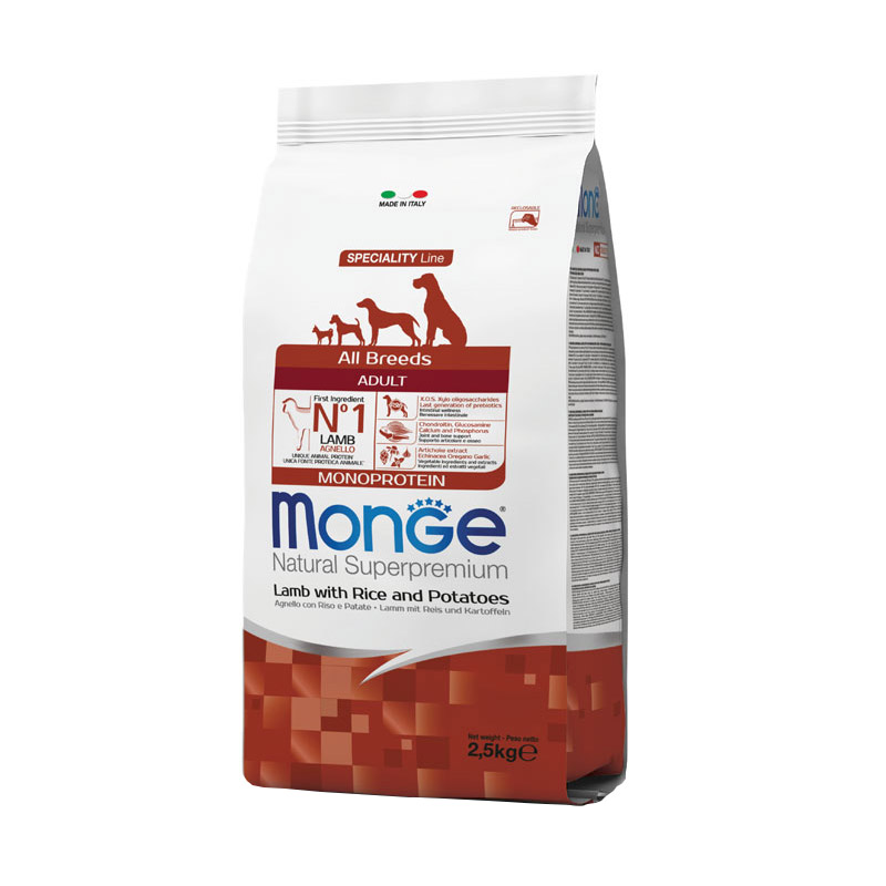 Monge Dog Speciality Line Monoprotein All Breeds Lamb with Rice & Potatoes для собак всех пород, из ягненка с рисом и картофелем
