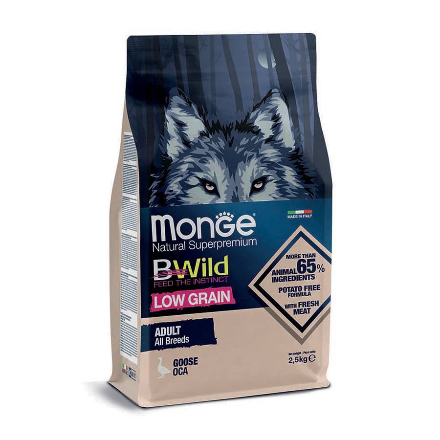 Monge Dog BWild Low Grain для собак из мяса гуся