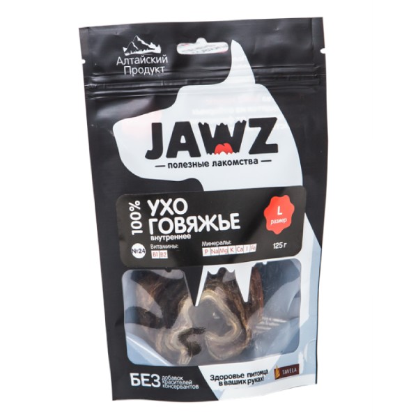 Лакомство для собак «JAWZ» Ухо говяжье (размер L)