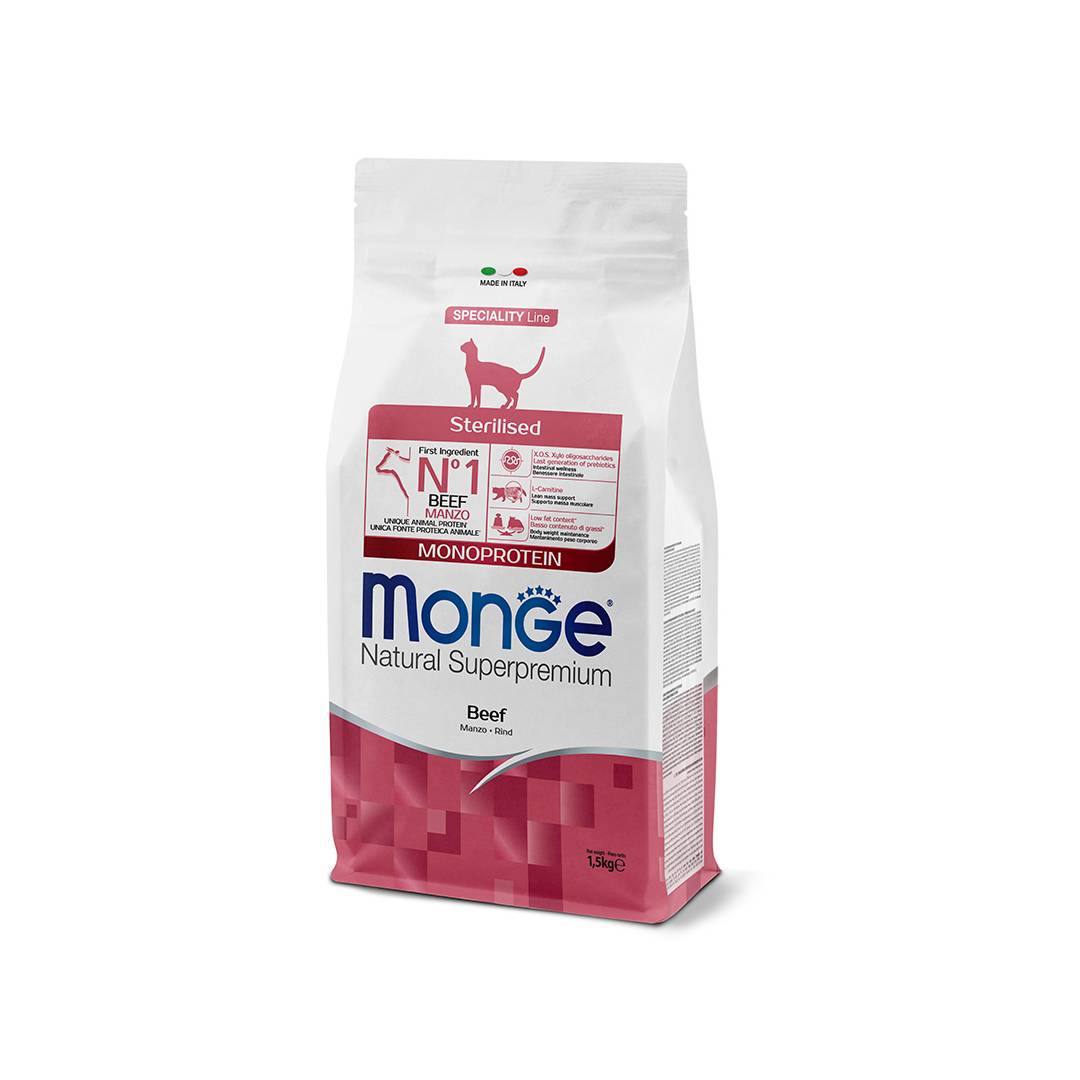 Monge Cat Speciality Line Monoprotein Sterilised для стерилизованных кошек, из говядины