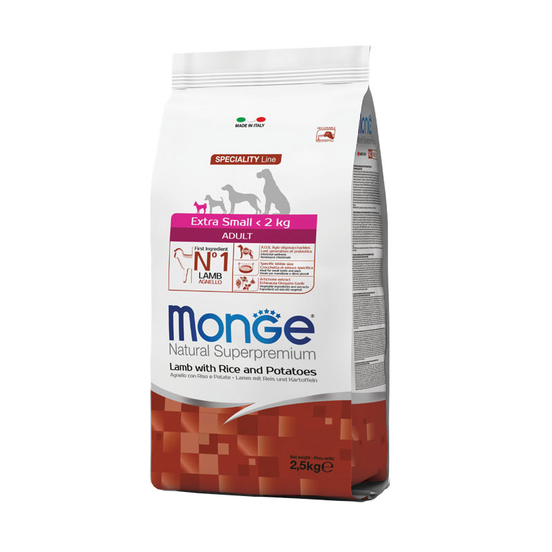 Monge Dog Speciality Line Monoprotein Extra Small для собак миниатюрных пород, с ягненком, рисом и картофелем